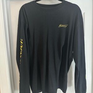 Black Long Sleeve Shirt with Yellow Accents